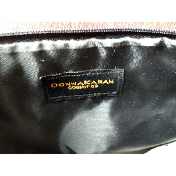 Donna Karan DK Cosmetics Black Zippered Makeup Toiletry Travel Bag Wristlet NEW - Picture 10 of 16